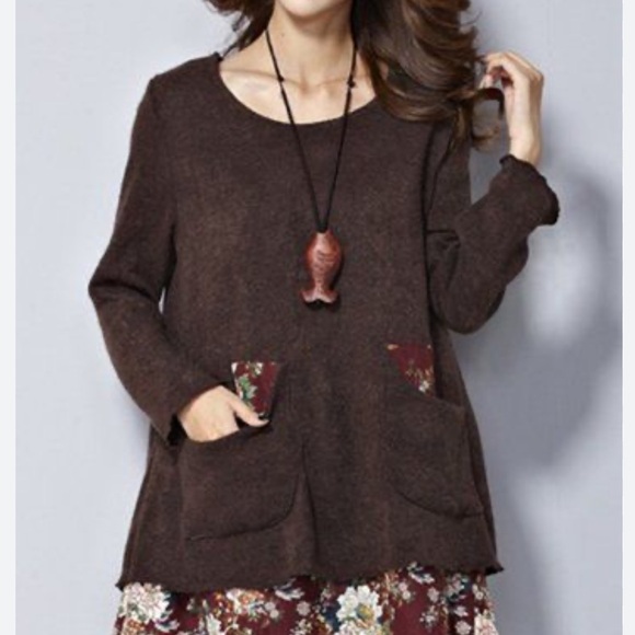boutique Tops - Boutique-HK-Floral Boho Layered Chiffon tunic Top- CottageCore-So soft-EUC-SzM😍